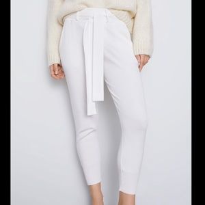 Zara White High Waisted Knit Jogging Pants